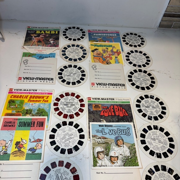 Vintage gaf View Master Disney Bambi, Love Bug, Flinstones, Charlie Brown Summer - Picture 2 of 12